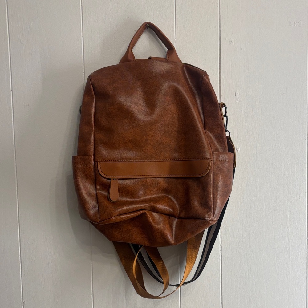 Brown Leather Backpack